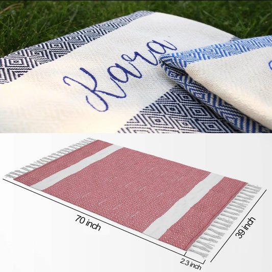 Telo Mare Turco Personalizzato con Ricamo del Nome – 100% Cotone, 8 Colori, 100×180 cm