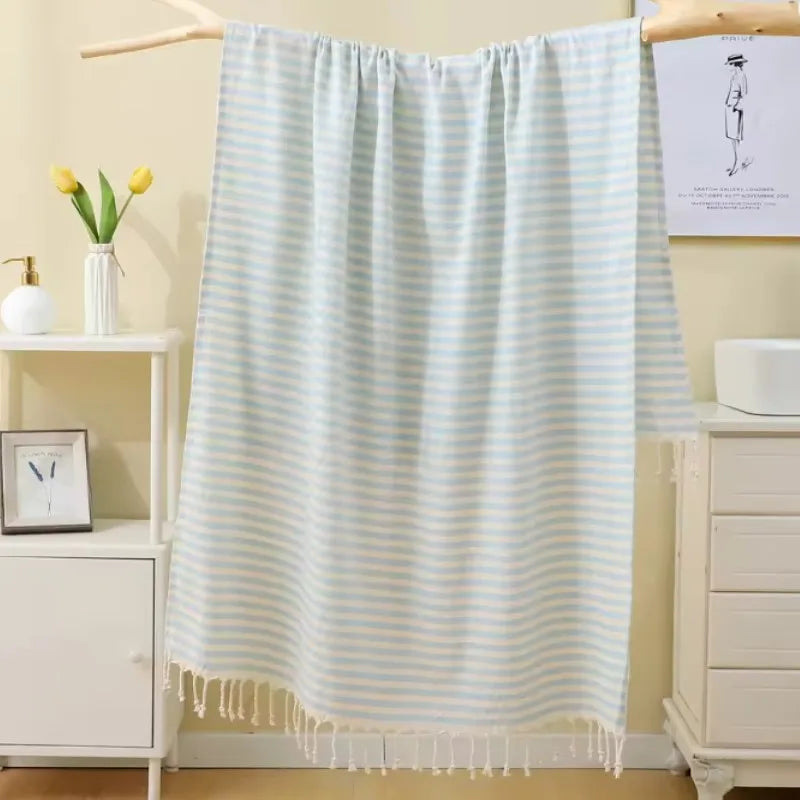 Telo Mare Turco a Strisce – Poliestere e Cotone, 6 Colori 100×180 cm