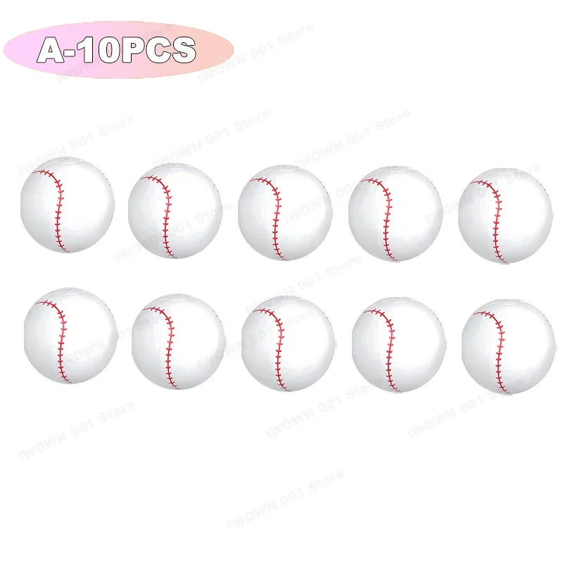 Palloni Gonfiabili da Spiaggia con Grafica Sportiva – Baseball, Pallavolo, Calcio, Basket, Rugby – 30 cm