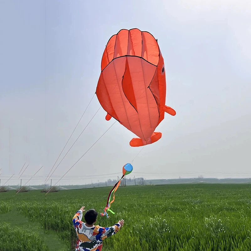 Aquilone Gigante a Forma di Balena – Morbido, Anti-Strappo, con Maniglia e Custodia,4 Colori