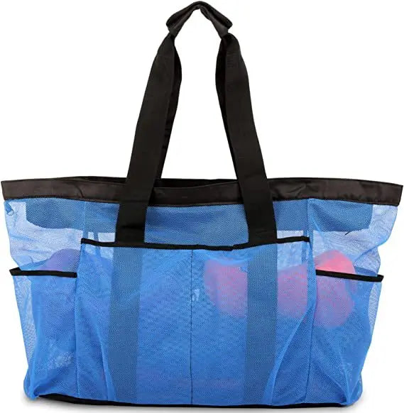 Borsa da Spiaggia in Rete Traspirante Grande Capacità – Pieghevole, Nylon, 67×45×18,5 cm, 3 Colori
