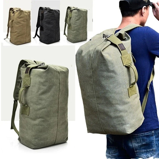 Zaino in Tela Canvas Multifunzionale – Sport, Trekking, Pesca e Viaggio – 3 Colori, 2 Misure 30L e 45L