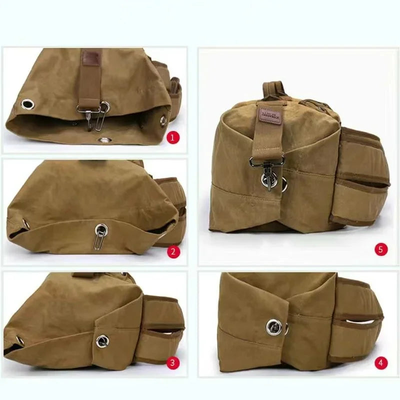 Zaino in Tela Canvas Multifunzionale – Sport, Trekking, Pesca e Viaggio – 3 Colori, 2 Misure 30L e 45L