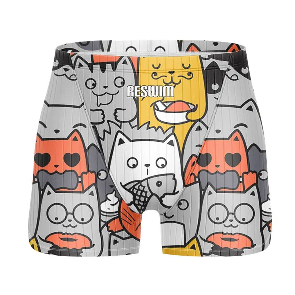 Jammer da Nuoto Uomo con Stampa Fumetto – Costume Attillato in Lycra ad Asciugatura Rapida per Allenamento e Gara XS–6XL 21 Colori