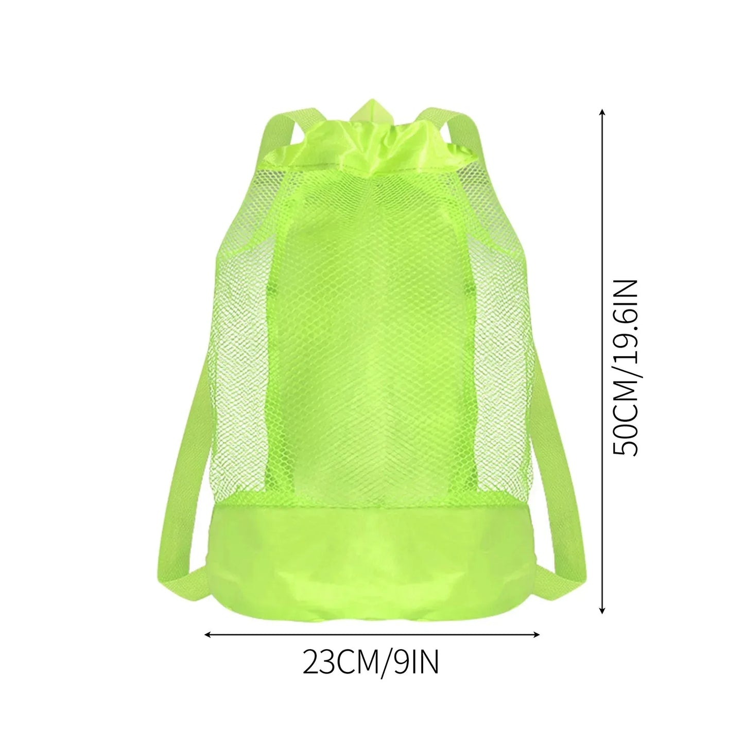Borsa da Spiaggia in Rete con Coulisse per Bambini – Anti-Sabbia, Spalline Regolabili, 23×50 cm, 5 Colori
