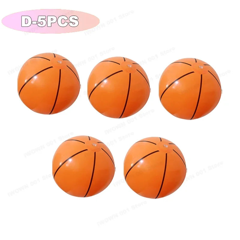 Palloni Gonfiabili da Spiaggia con Grafica Sportiva – Baseball, Pallavolo, Calcio, Basket, Rugby – 30 cm