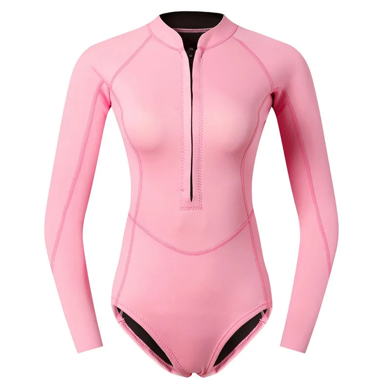 Muta Donna Monopezzo 2mm Neoprene Manica Lunga Cerniera Frontale per Immersioni Snorkeling