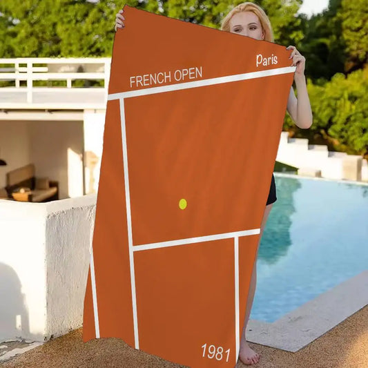 Asciugamano Tennis US French Open – Telo Mare e Bagno in Cotone Stampato, 5 Modelli 3 Misure