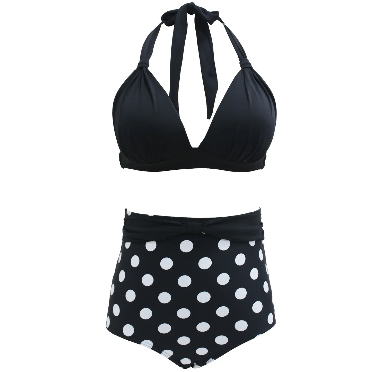 Bikini Plus Size Donna a Fantasia con Push-Up e Vita Alta – S–XXXL
