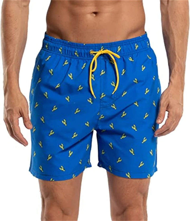 Pantaloncini da Bagno Uomo Fantasia – Costume Mare con Fodera in Rete e Tasche
