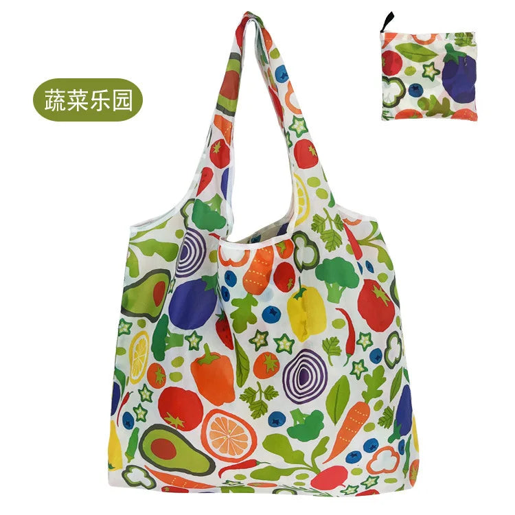 Borsa Shopper Pieghevole Ecologica Riutilizzabile – Poliestere, Multiuso, 32 Fantasie – 46×60×8 cm