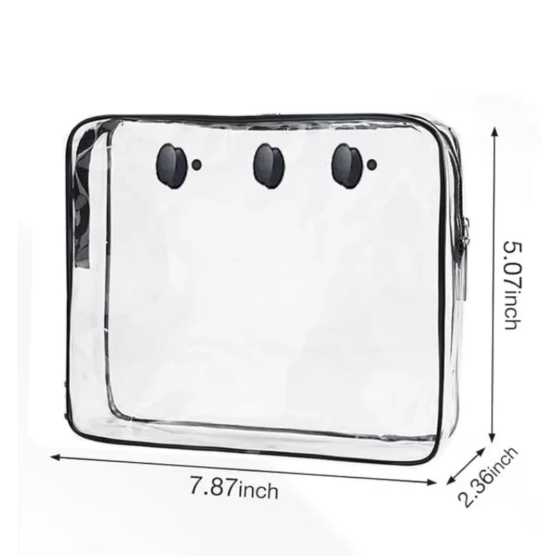 Borsa Portaoggetti Trasparente in PVC con Cerniera – Impermeabile, 3 Taglie: M, L, XL