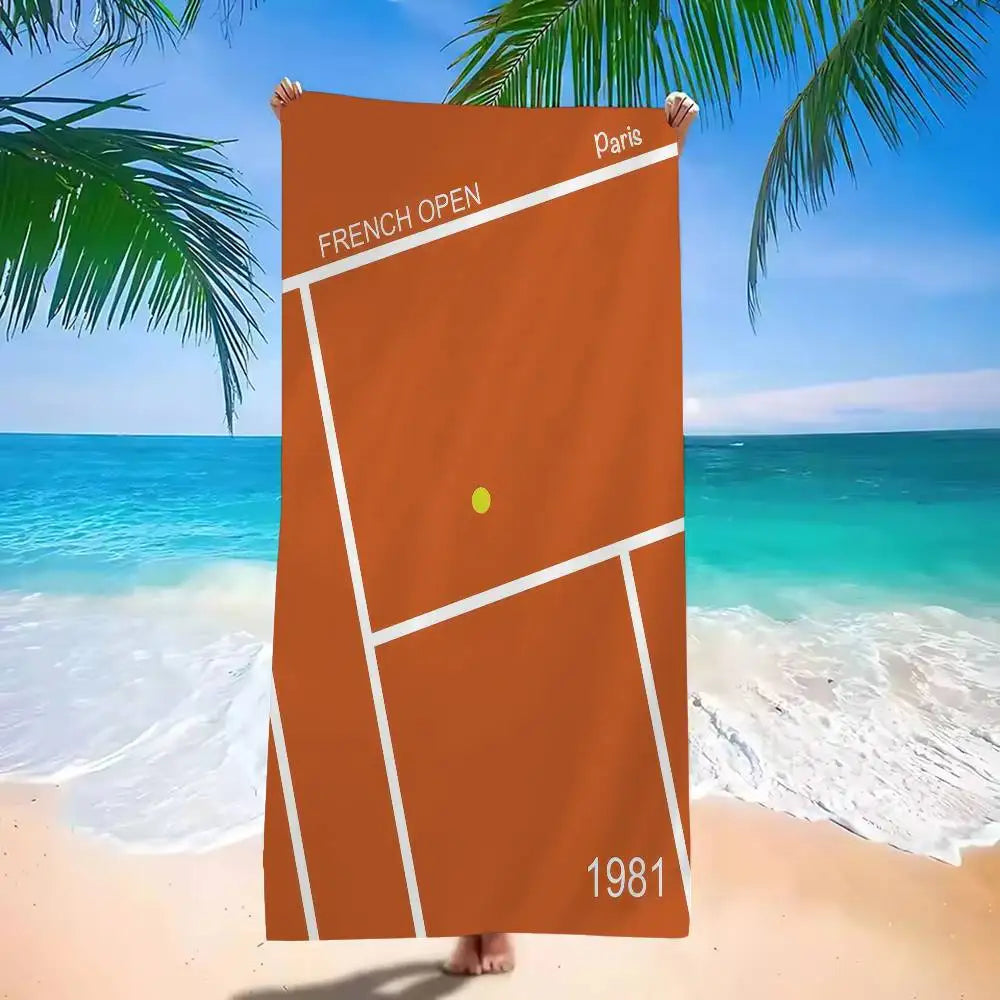 Asciugamano Tennis US French Open – Telo Mare e Bagno in Cotone Stampato, 5 Modelli 3 Misure