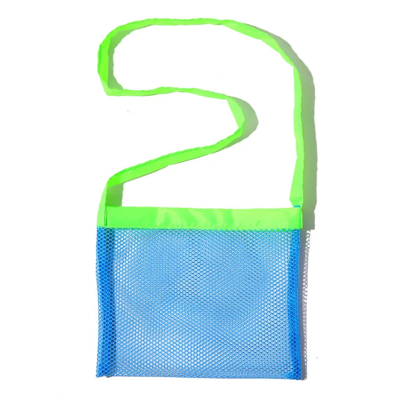 Borsa da Spiaggia in Rete Pieghevole – Borsetta a Tracolla Mini (20×24 cm) o Zaino Grande (24×48 cm), Organizer per Mare, Piscina e Spiaggia