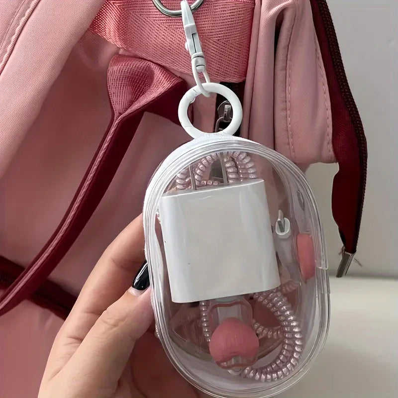 Mini Pochette Impermeabile in PVC – Porta Auricolari, Monete e Accessori da Spiaggia, 10,5×7×4 cm, 2 Colori