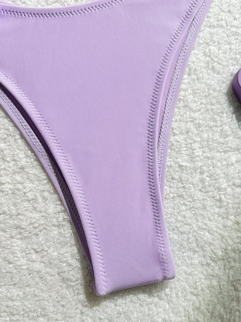 Bikini Donna Due Pezzi Push Up con Fiori 3D e Ferretto