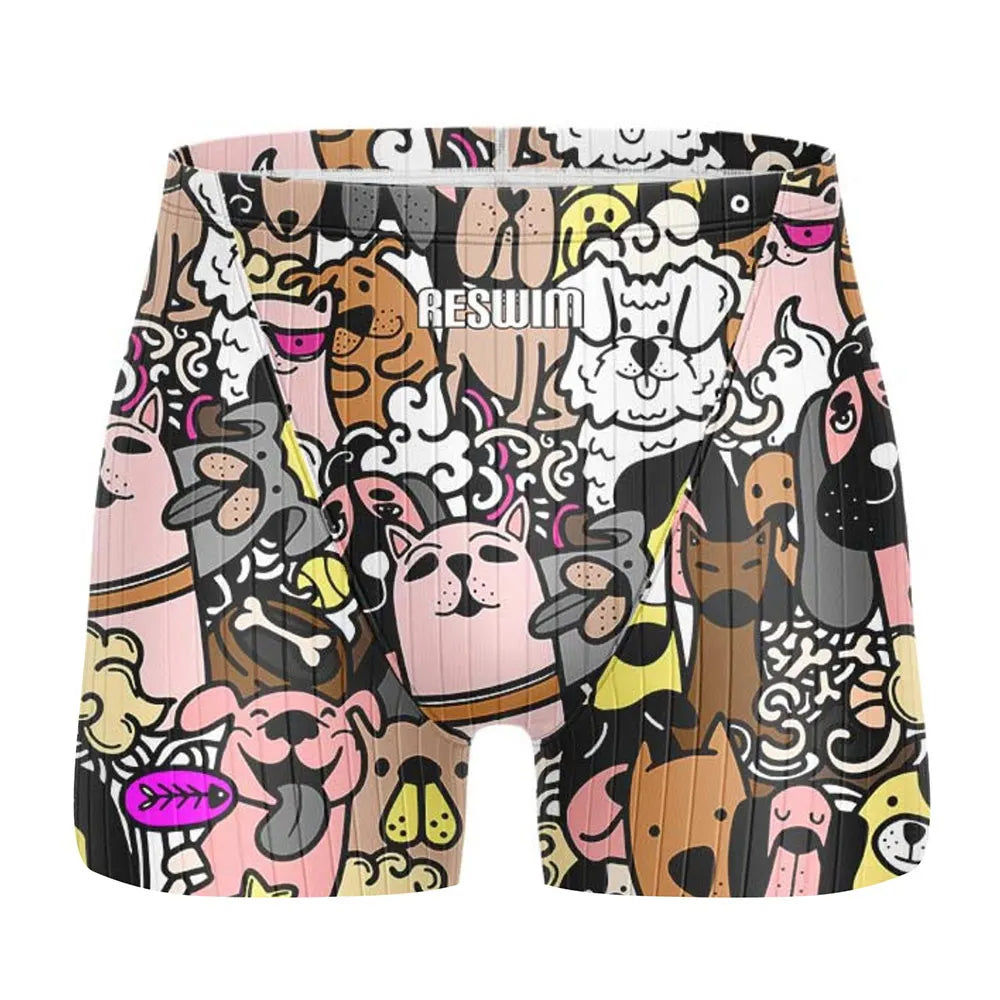 Jammer da Nuoto Uomo con Stampa Fumetto – Costume Attillato in Lycra ad Asciugatura Rapida per Allenamento e Gara XS–6XL 21 Colori