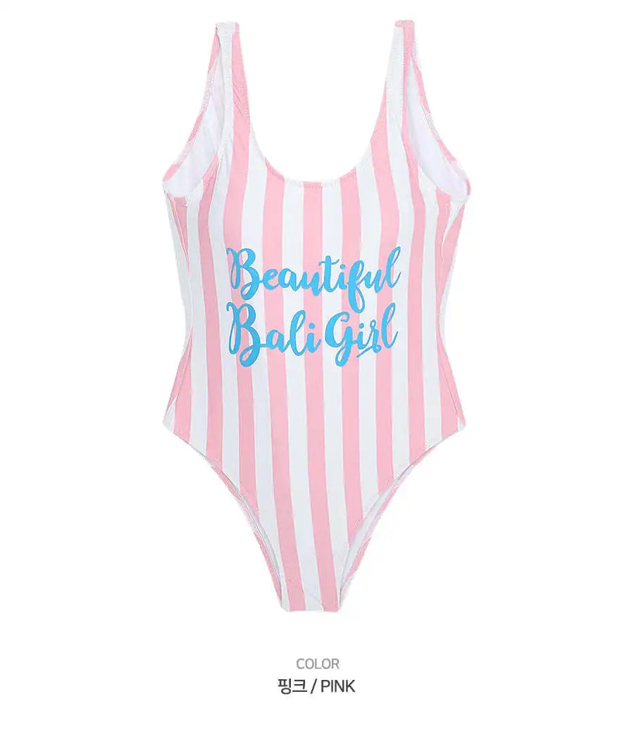 Costume Intero Donna a Righe "Beautiful Bali Girl"