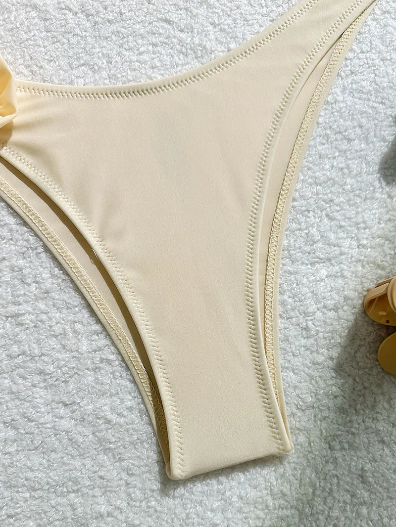 Bikini Donna Due Pezzi Push Up con Fiori 3D e Ferretto