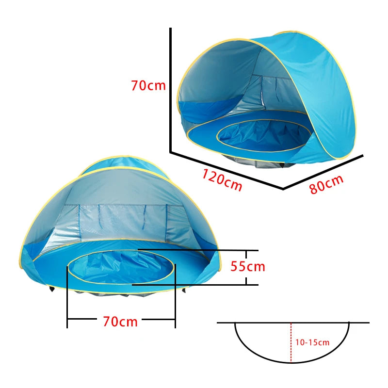 Piscina Gonfiabile per Bambini con Protezione UV – Con o Senza Tettino, 1–3 Persone