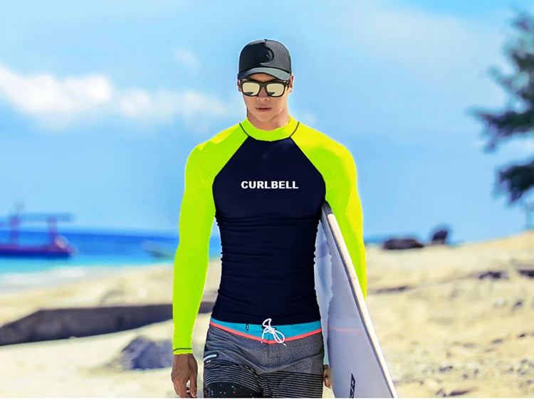 Rash Guard Uomo Manica Lunga anche con Zip Protezione UV