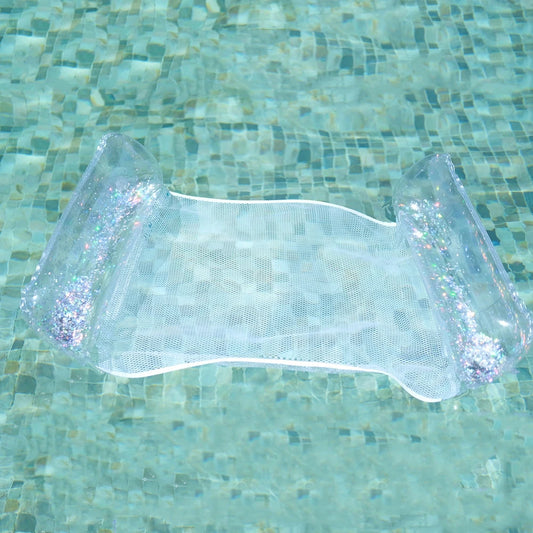 Amaca Galleggiante Gonfiabile in PVC Trasparente – Sdraio Reclinabile per Piscina e Mare
