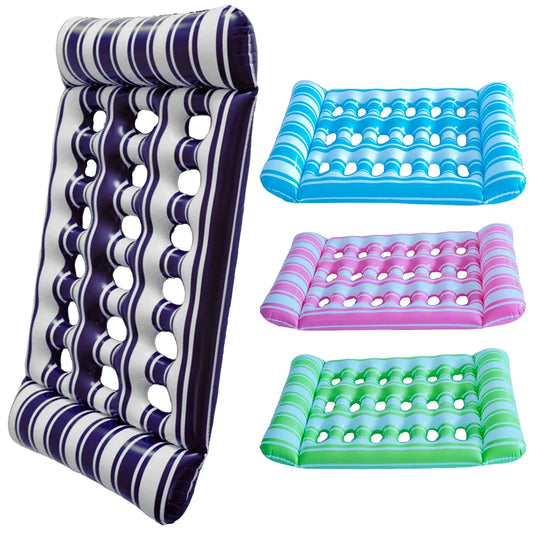 Lettino Galleggiante Gonfiabile con Cuscini – Amaca da Piscina in PVC, 4 Colori