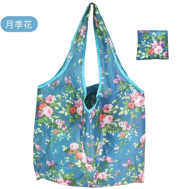 Borsa Shopper Pieghevole Ecologica Riutilizzabile – Poliestere, Multiuso, 32 Fantasie – 46×60×8 cm