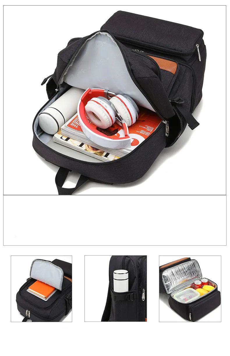 Zaino Impermeabile con Porta USB e Scomparto Laptop – Tessuto Oxford, Capacità 36-55L, 2 Colori