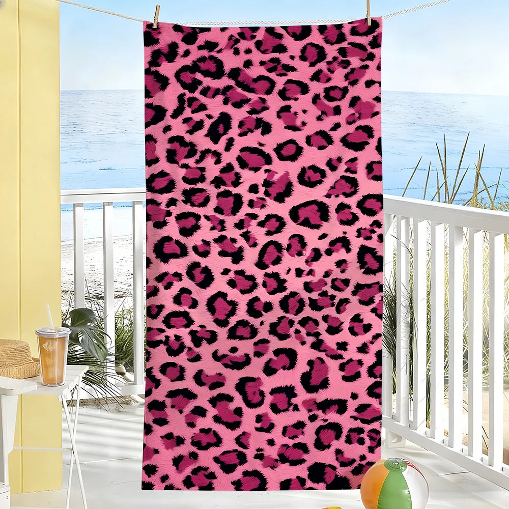Asciugamano con Stampa Maculata in Stile Y2K – 9 Colori, 8 Misure da 40×70 a 150×260 cm
