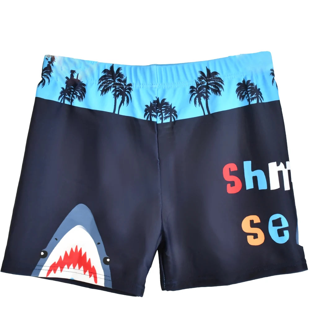 Pantaloncini da Bagno per Bambini ad Asciugatura Rapida – Boxer da Nuoto con Stampa Squalo e Dinosauro, S–3XL , 4 Fantasie