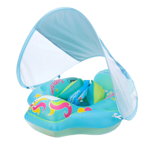 Galleggiante da Nuoto per Neonati con Parasole, Taglie S/L/XL