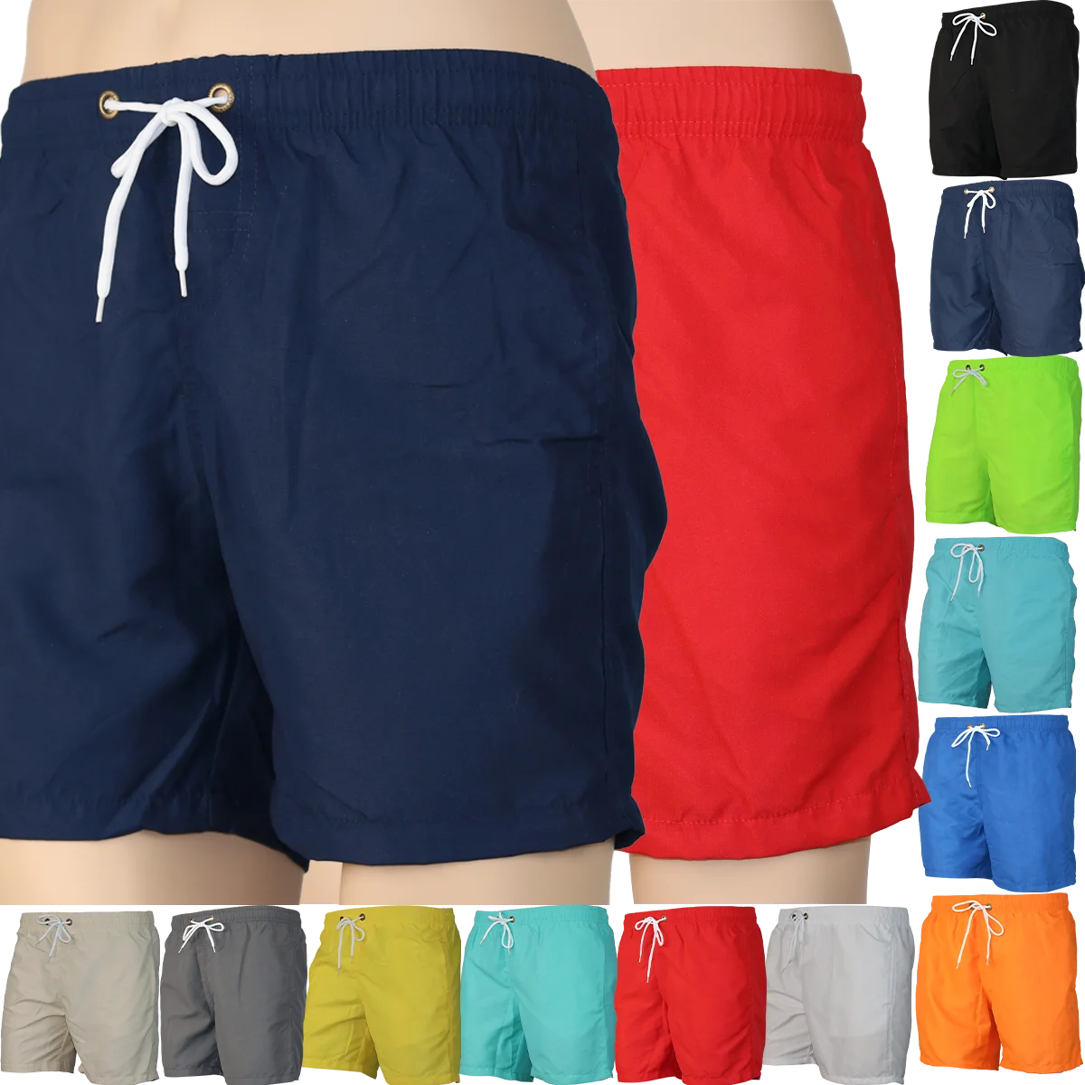 Pantaloncini da Bagno Uomo Tinta Unita – Costume Mare ad Asciugatura Rapida, 12 Colori