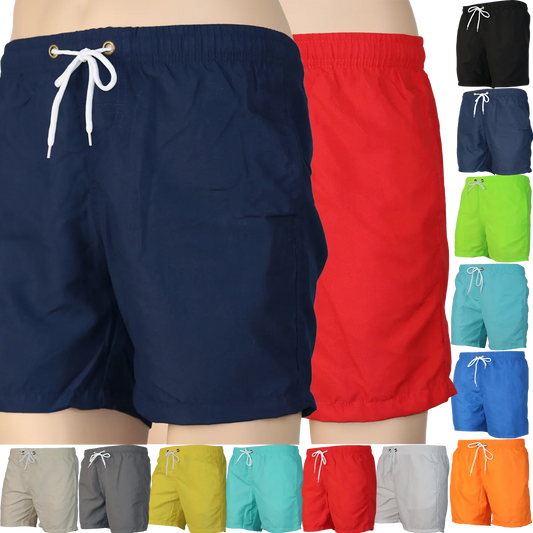 Pantaloncini da Bagno Uomo Tinta Unita – Costume Mare ad Asciugatura Rapida, 12 Colori