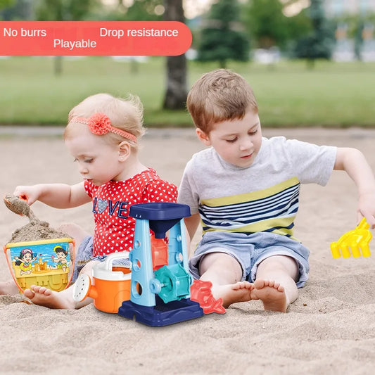 Set Giocattoli per la Sabbia da Spiaggia – Secchio, Pala, Setaccio e Accessori – 5 o 6 Pezzi