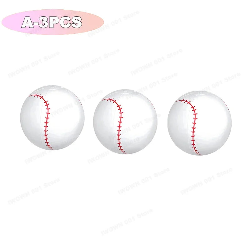 Palloni Gonfiabili da Spiaggia con Grafica Sportiva – Baseball, Pallavolo, Calcio, Basket, Rugby – 30 cm