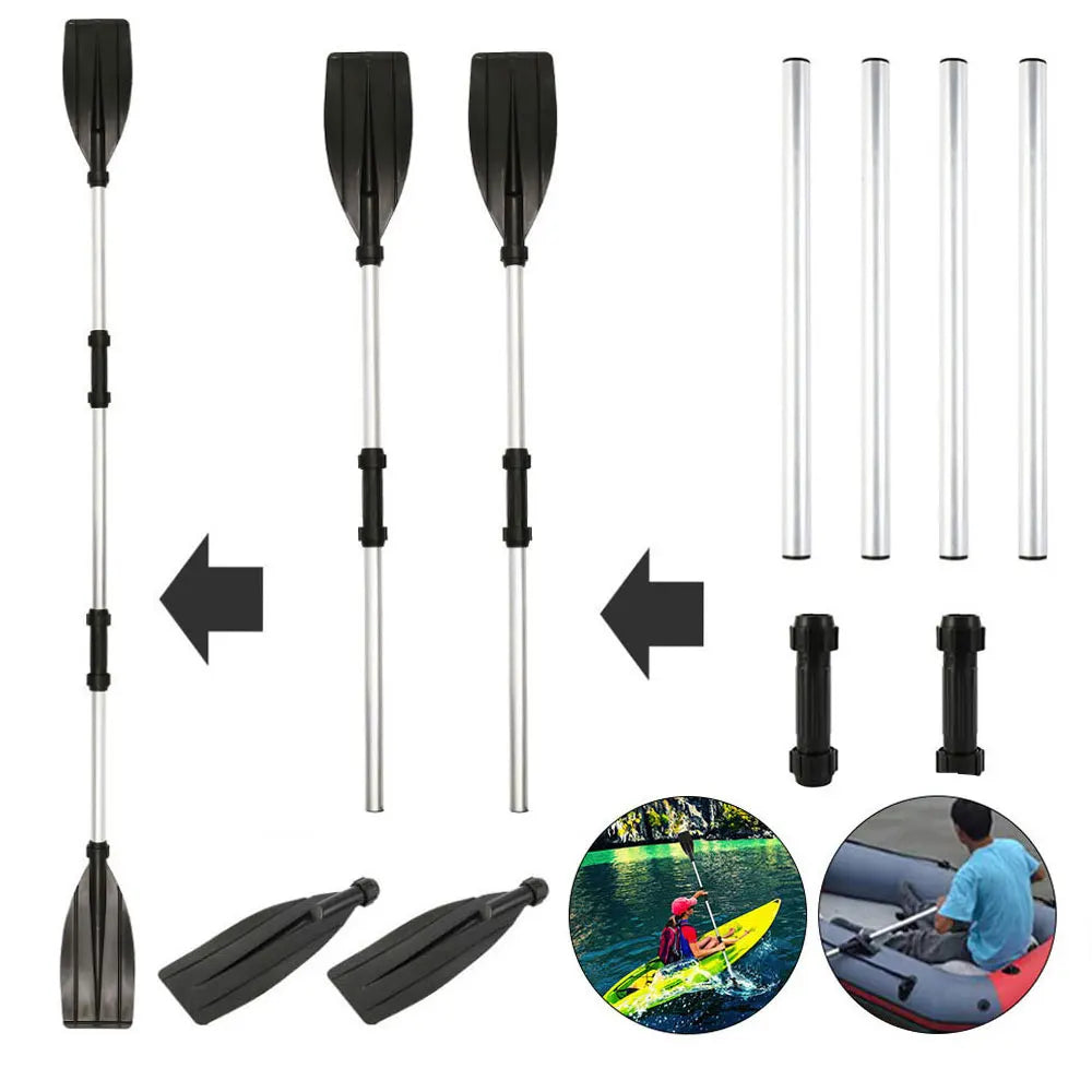 Pagaie per Kayak in Alluminio – Kit 4 Sezioni, 2 Remi o 1 Pagaia Doppia