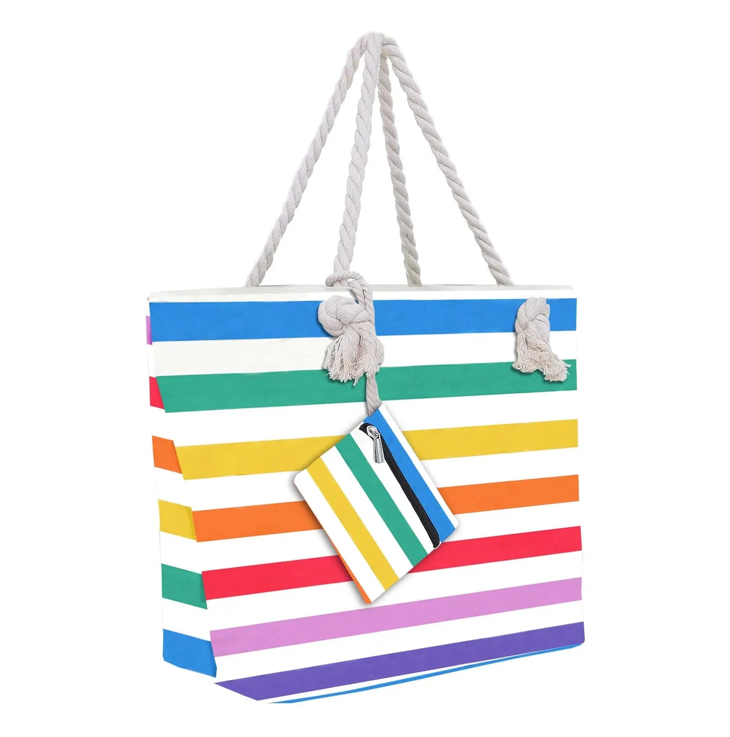 Borsa da Spiaggia in Tela a Righe con Cerniera – Pieghevole, Impermeabile, 56×38×15 cm 11 Fantasie