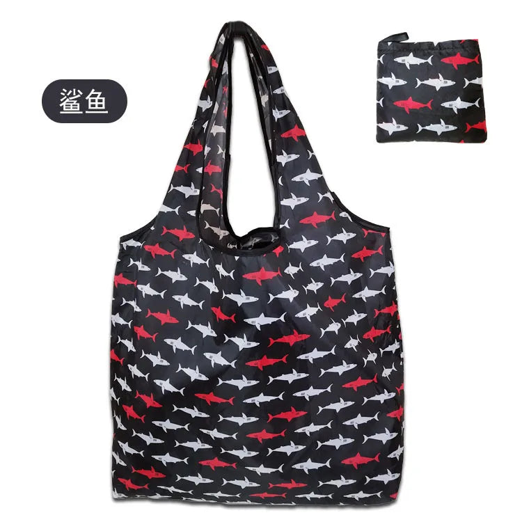 Borsa Shopper Pieghevole Ecologica Riutilizzabile – Poliestere, Multiuso, 32 Fantasie – 46×60×8 cm