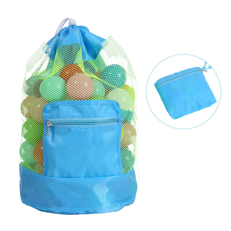 Borsa da Spiaggia in Rete Pieghevole – Borsetta a Tracolla Mini (20×24 cm) o Zaino Grande (24×48 cm), Organizer per Mare, Piscina e Spiaggia