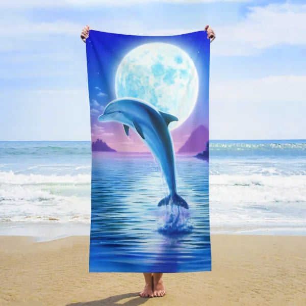Telo Mare Microfibra con Stampa Delfini – Asciugamano Spiaggia 100% Poliestere, 4 Misure | 11 Fantasie