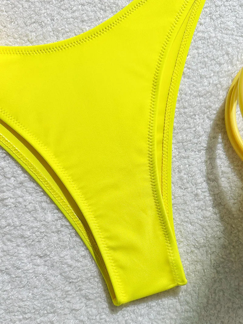 Bikini Donna Due Pezzi Push Up con Fiori 3D e Ferretto