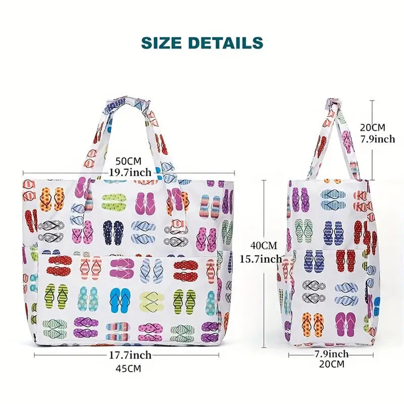 Borsa da Spiaggia Impermeabile con Cerniera – Grande Capacità, 50×40 cm 4 Fantasie