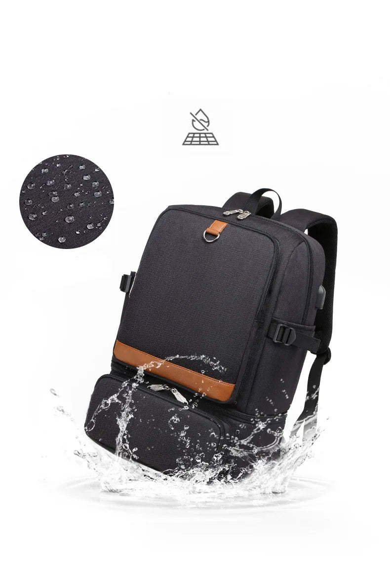 Zaino Impermeabile con Porta USB e Scomparto Laptop – Tessuto Oxford, Capacità 36-55L, 2 Colori