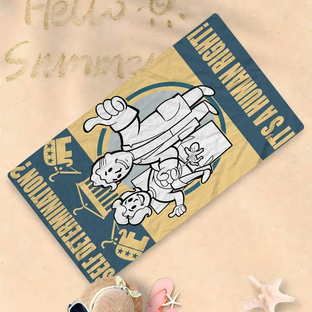 Asciugamano Fallout Vault Boy su Fondo Colorato – Telo Mare e Bagno in Poliestere e Cotone, 10 Modelli e 7 Misure