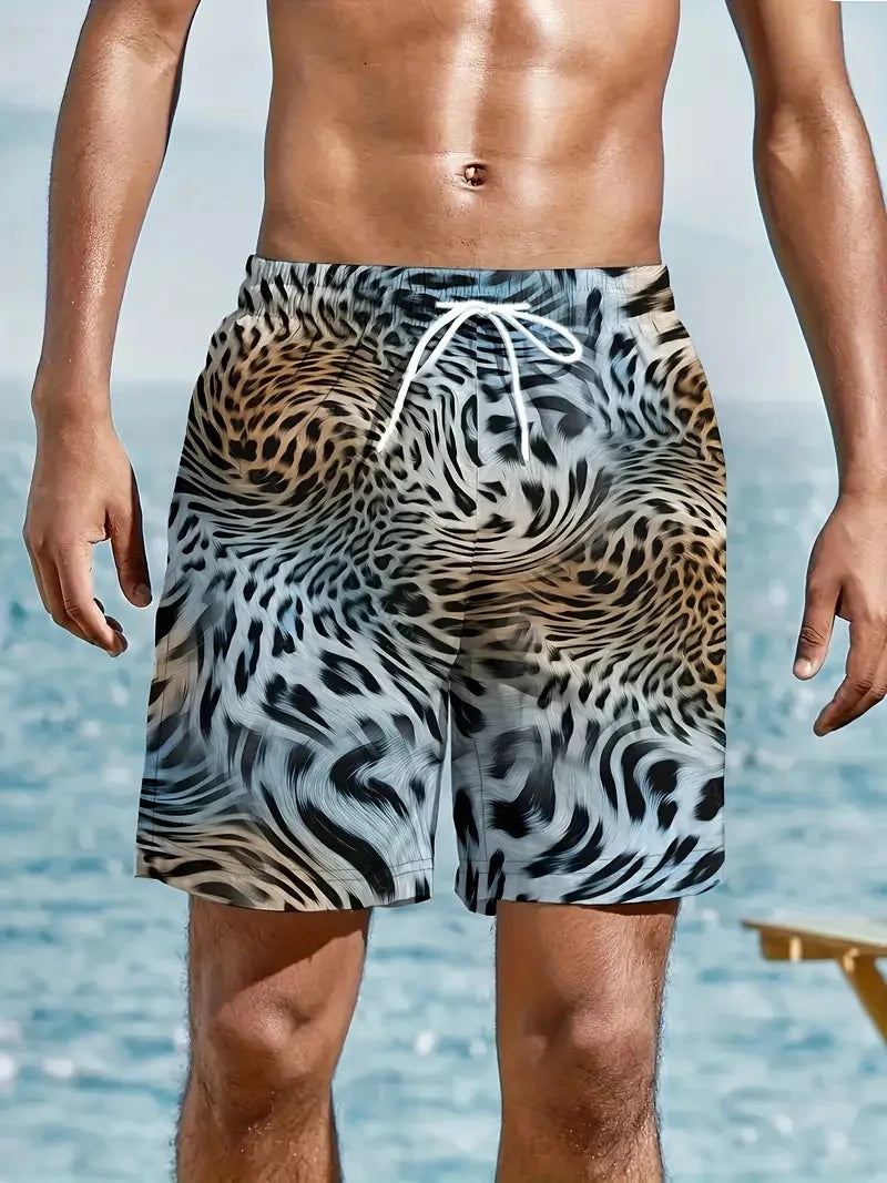 Bermuda da Spiaggia Uomo con Stampa Animalier – Pantaloncini Casual Estivi per Adulti e Bambini (kids 100–160, XXS–6XL), 5 Fantasie