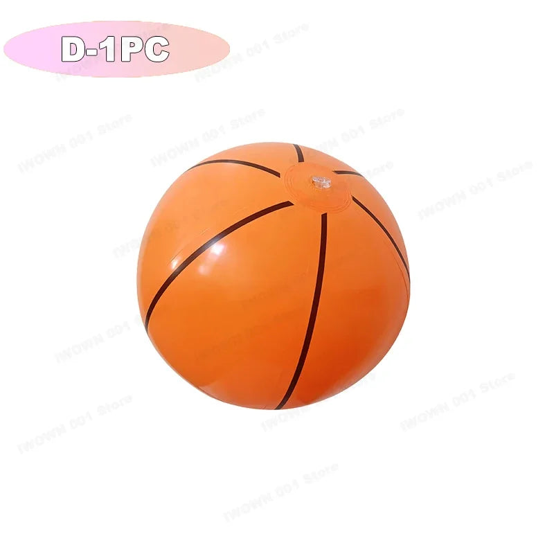 Palloni Gonfiabili da Spiaggia con Grafica Sportiva – Baseball, Pallavolo, Calcio, Basket, Rugby – 30 cm