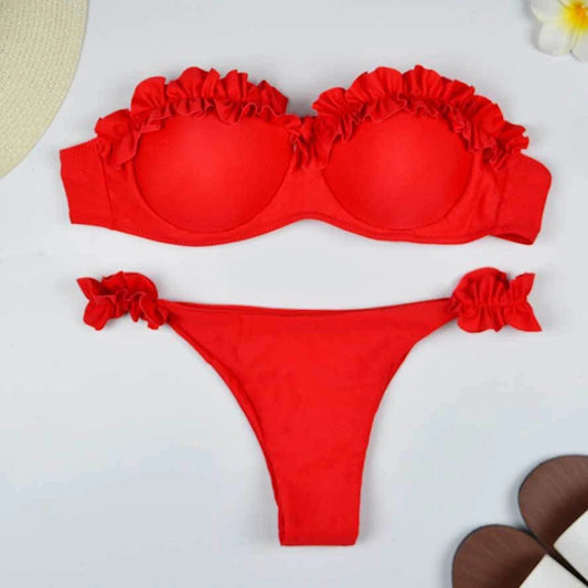 Bikini Donna Due Pezzi con Volant e Ferretto