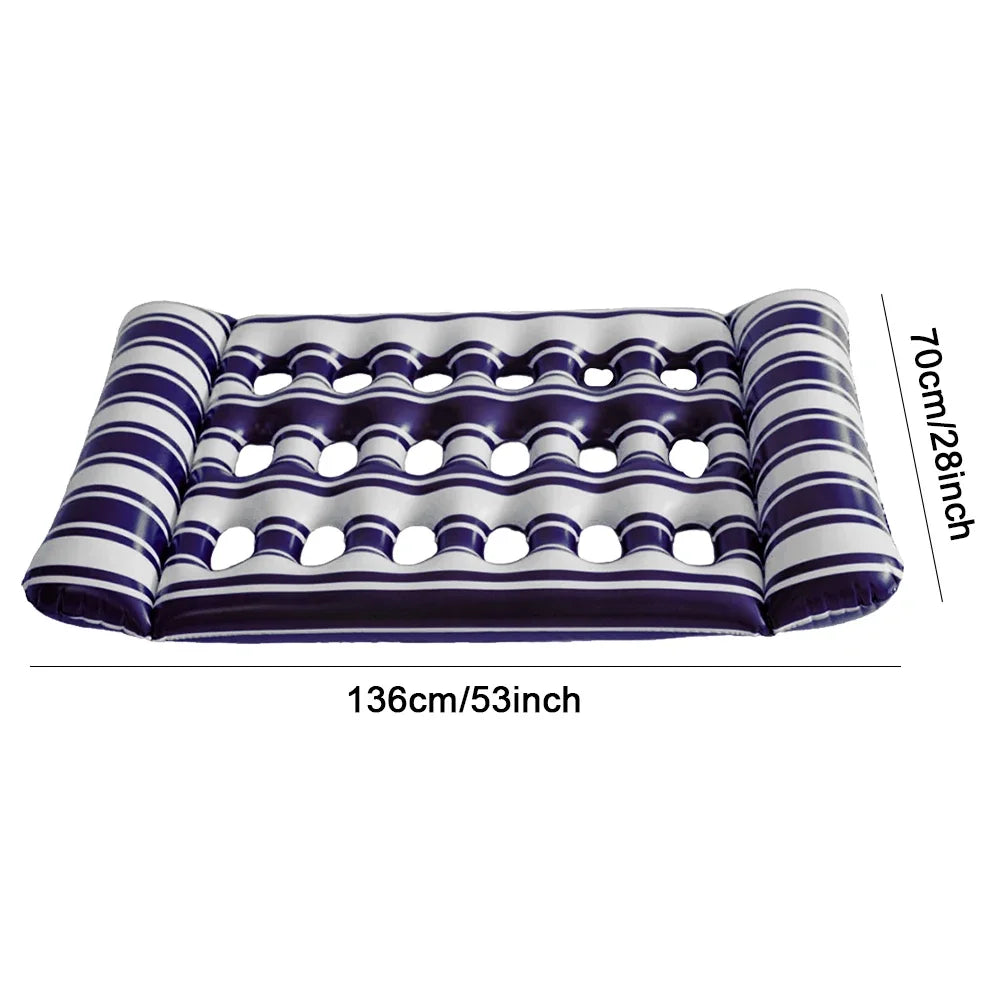 Lettino Galleggiante Gonfiabile con Cuscini – Amaca da Piscina in PVC, 4 Colori