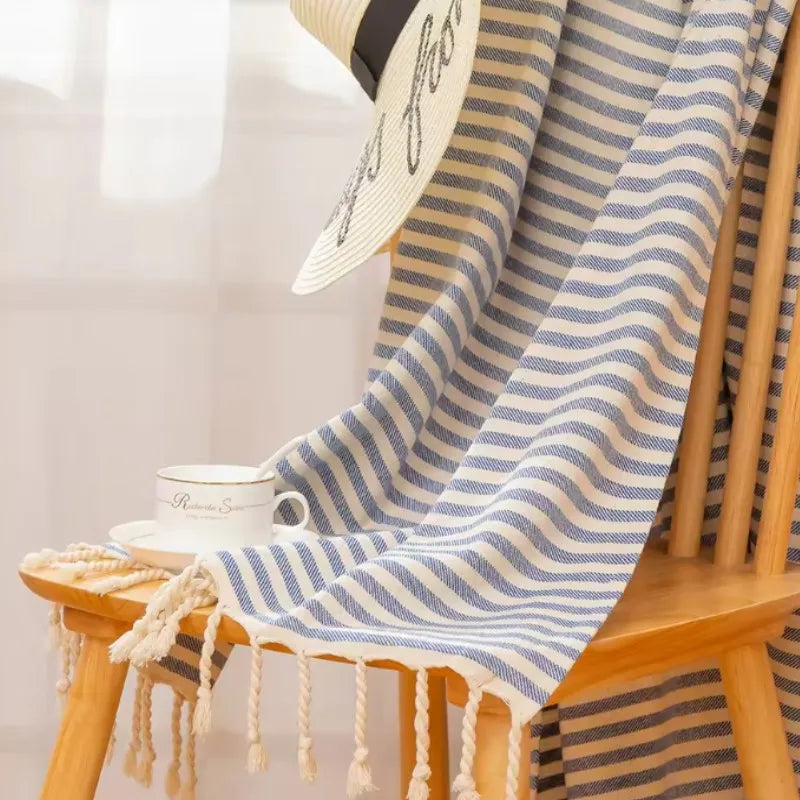Telo Mare Turco a Strisce – Poliestere e Cotone, 6 Colori 100×180 cm